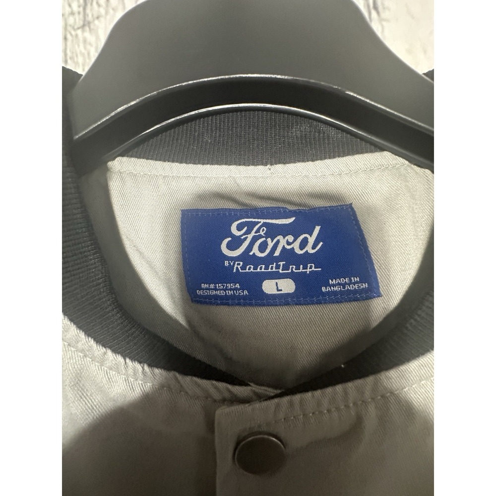 Ford Bronco Racing Jacket Mens Large Grey Graphic Go Wild Bomber Regular New - Picture 5 of 8